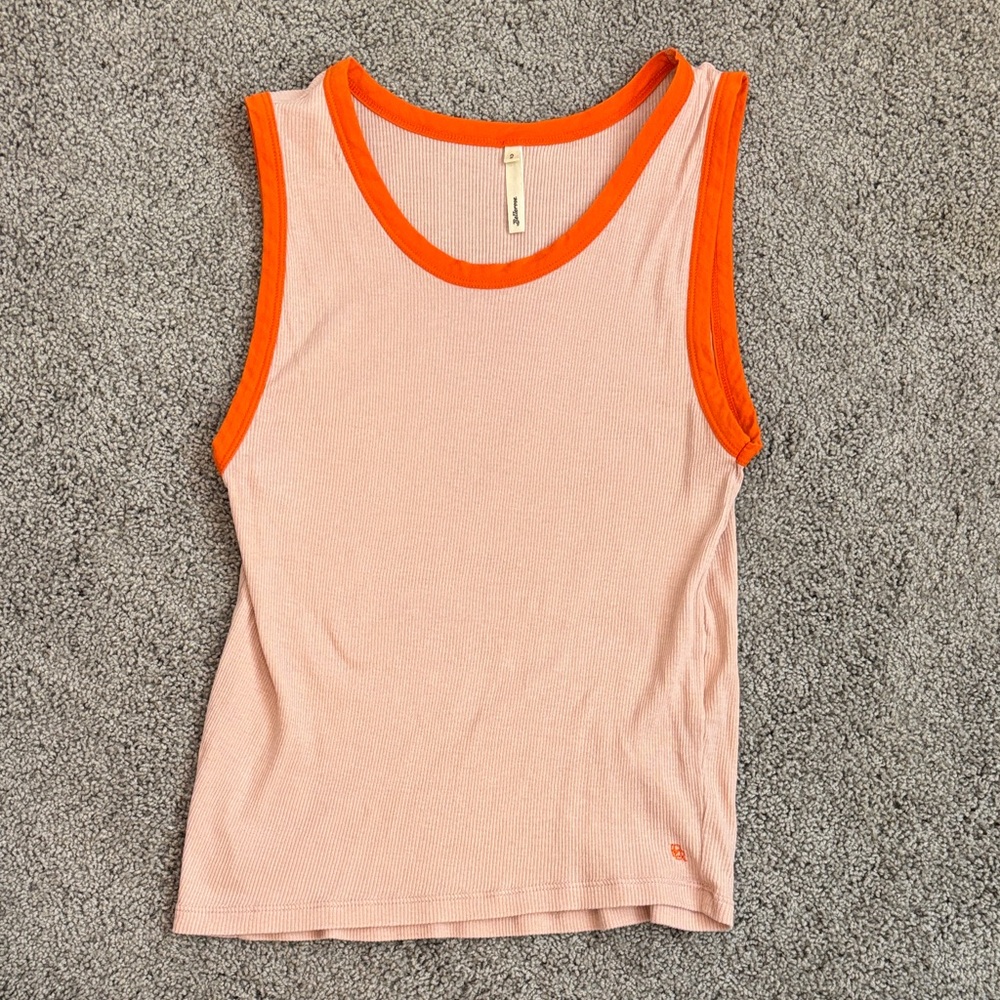 Bellerose Pink Tank with Bright Orange Trim